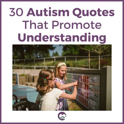 30 Autism Quotes That Promote Understanding; two girls touch a screen at a playground