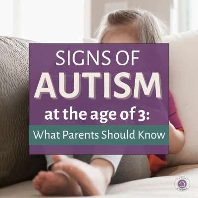 A child sitting in a sofa with a text overlay that reads as Signs of Autism at Age 3 What Parents Should Know.