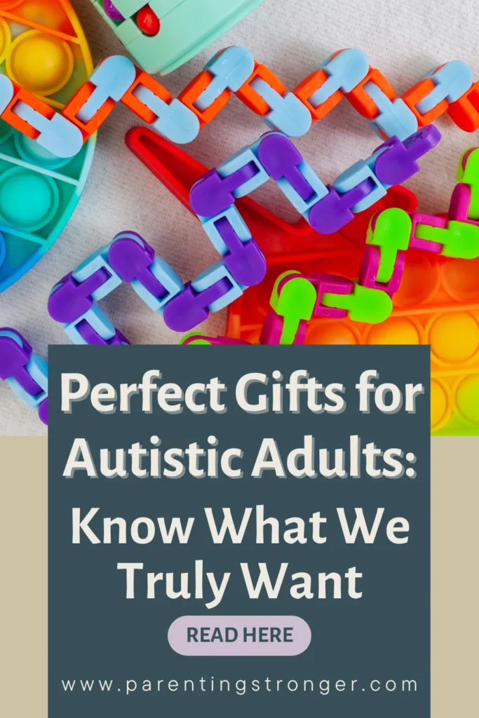 A white sheet with the words Perfect Gifts for Autistic Adults Know What We Truly Want